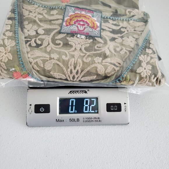 JOHNNY WAS Womens 100% Linen Adeline Dress Size S Side Button Camo Embroidered - Picture 8 of 9